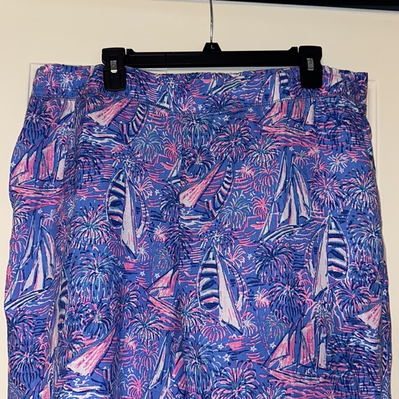 BNWT Lilly Pulitzer Linen Palazzo Pant - Boca Blue - Size XL - Picture 2 of 5